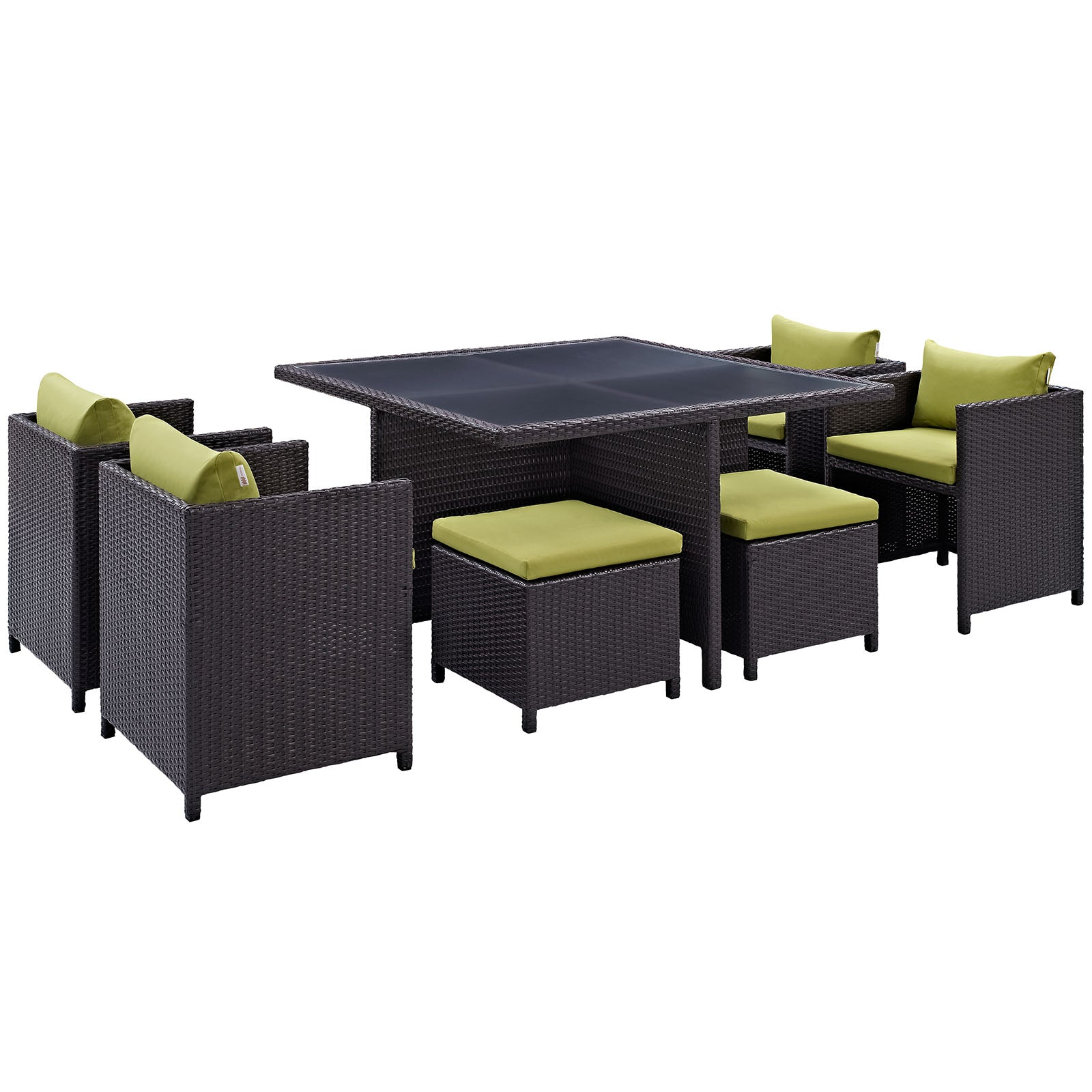 Inverse 9 Piece Outdoor Patio Dining Set - East Shore Modern Home Furnishings