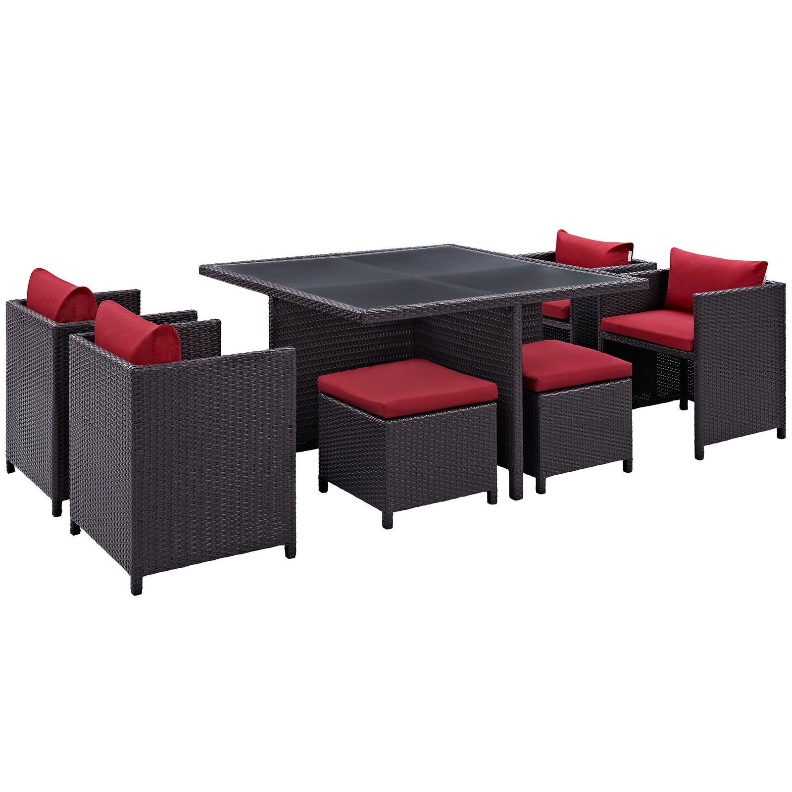 Inverse 9 Piece Outdoor Patio Dining Set - East Shore Modern Home Furnishings