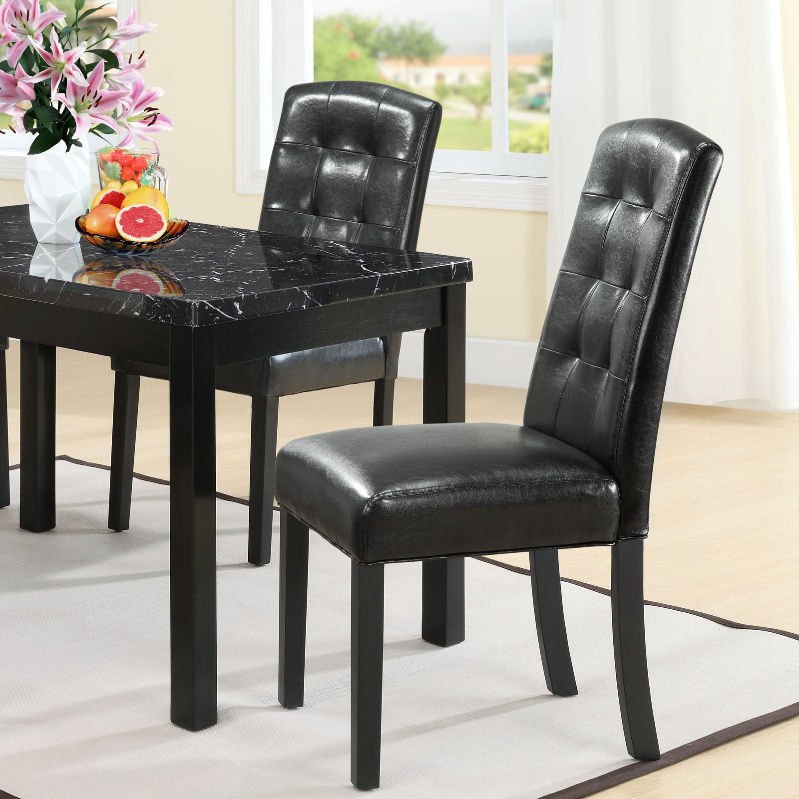 Perdure Dining Chairs Vinyl Set of 2 - East Shore Modern Home Furnishings