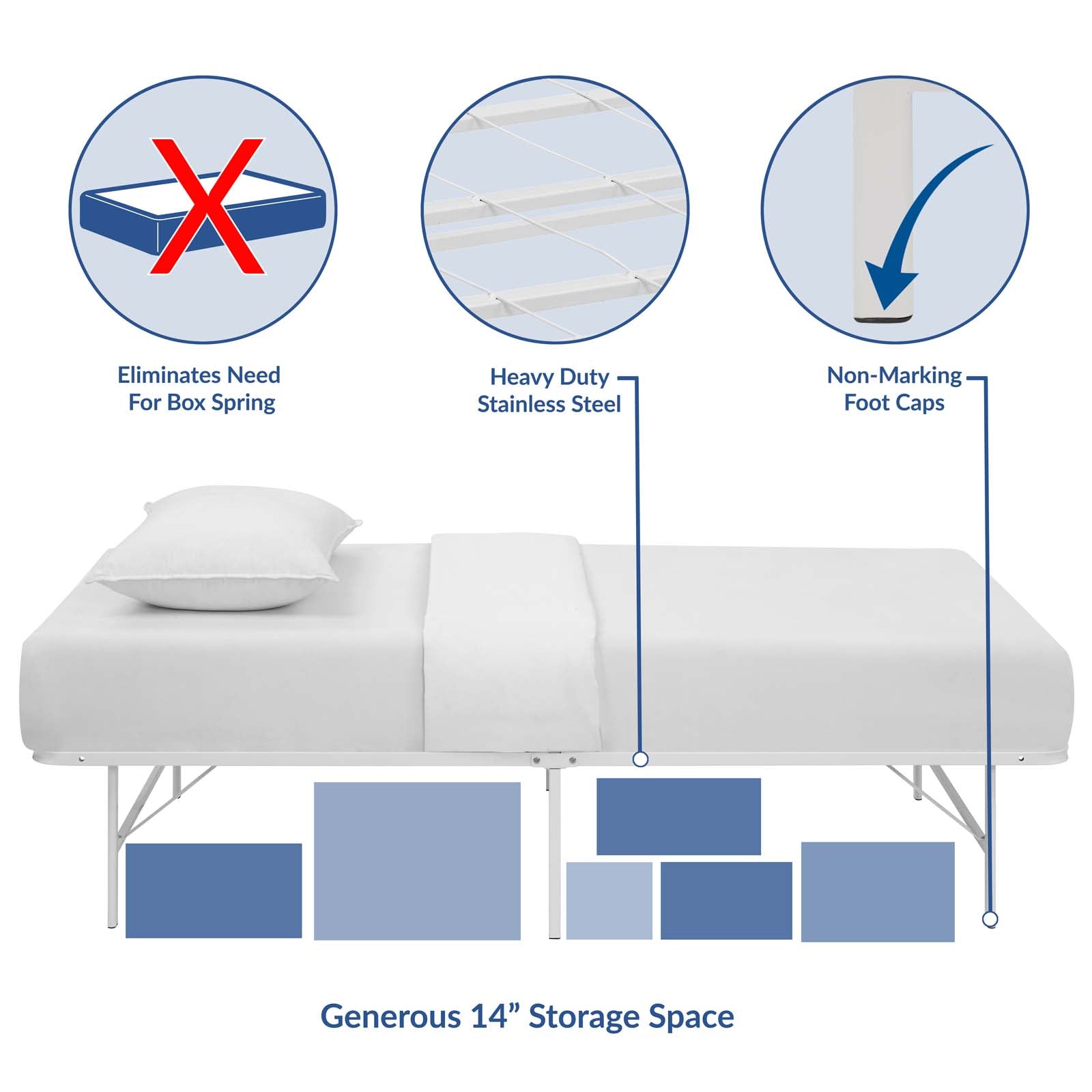 Horizon Twin Stainless Steel Bed Frame - East Shore Modern Home Furnishings