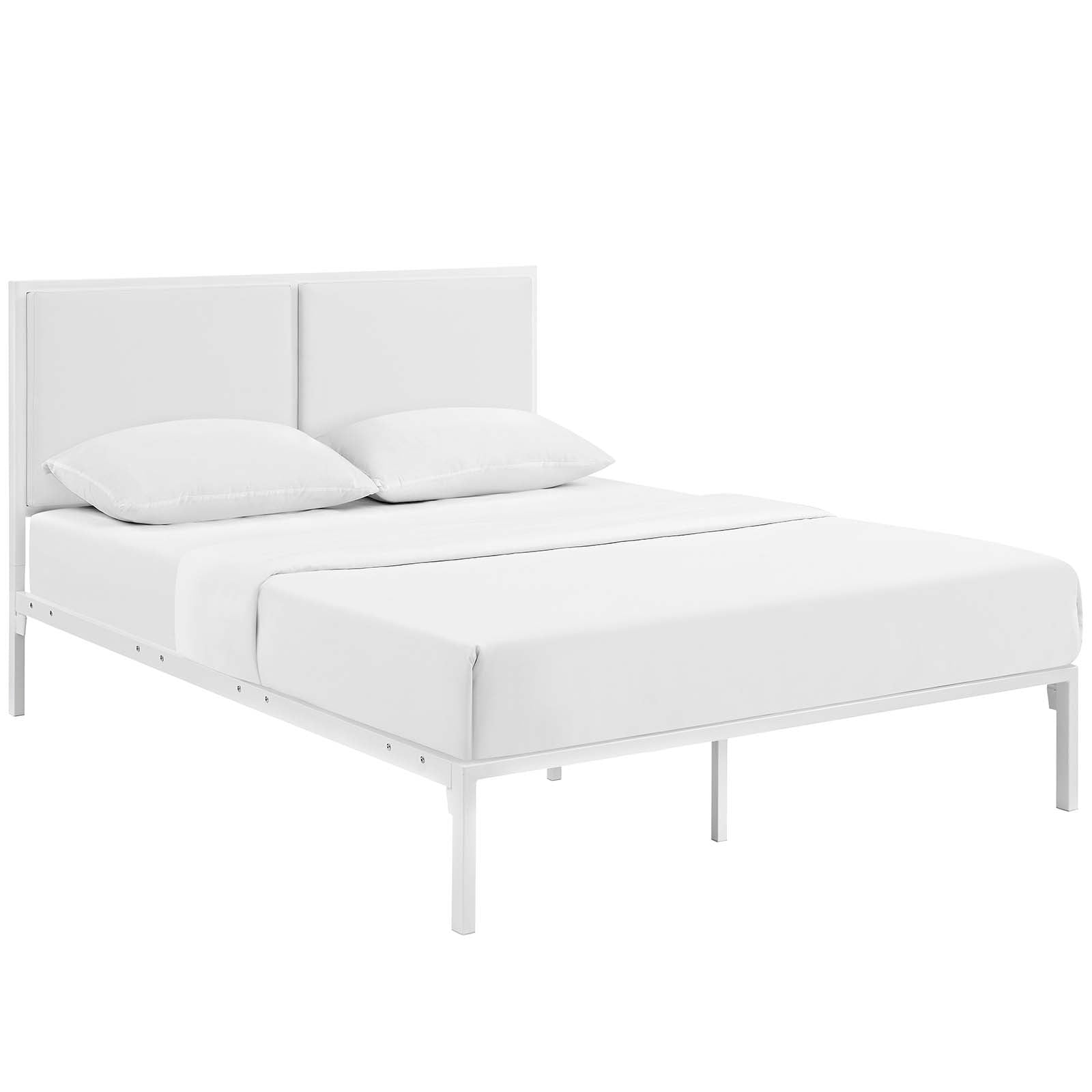 Della King Vinyl Bed - East Shore Modern Home Furnishings