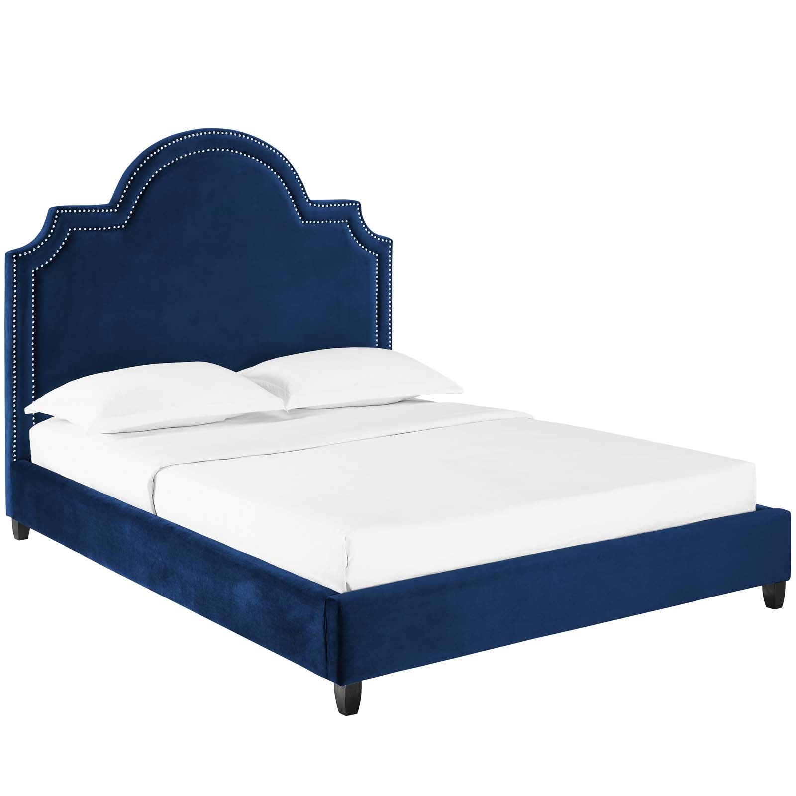 Primrose Queen Performance Velvet Platform Bed - East Shore Modern Home Furnishings