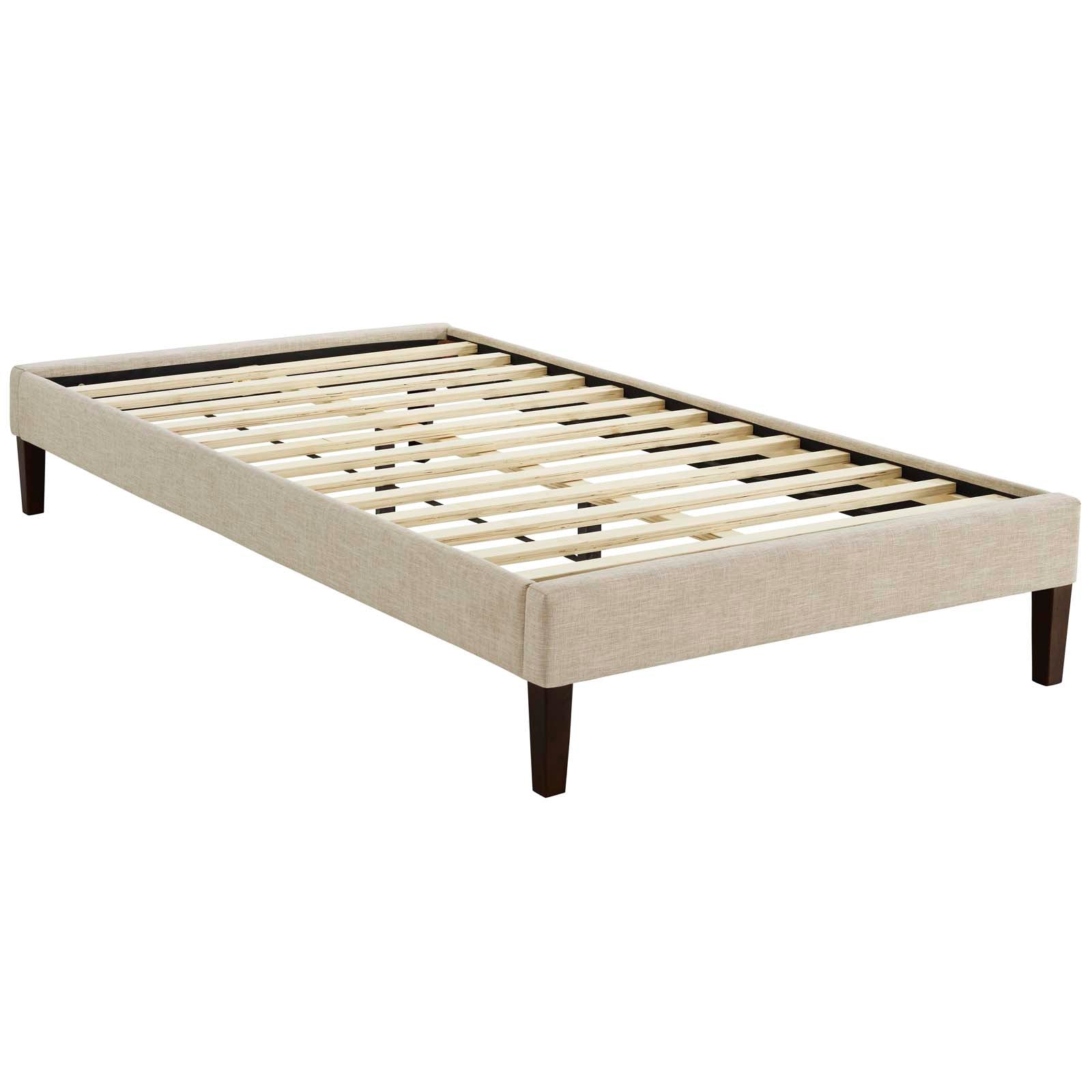 Tessie Twin Fabric Bed Frame with Squared Tapered Legs - East Shore Modern Home Furnishings