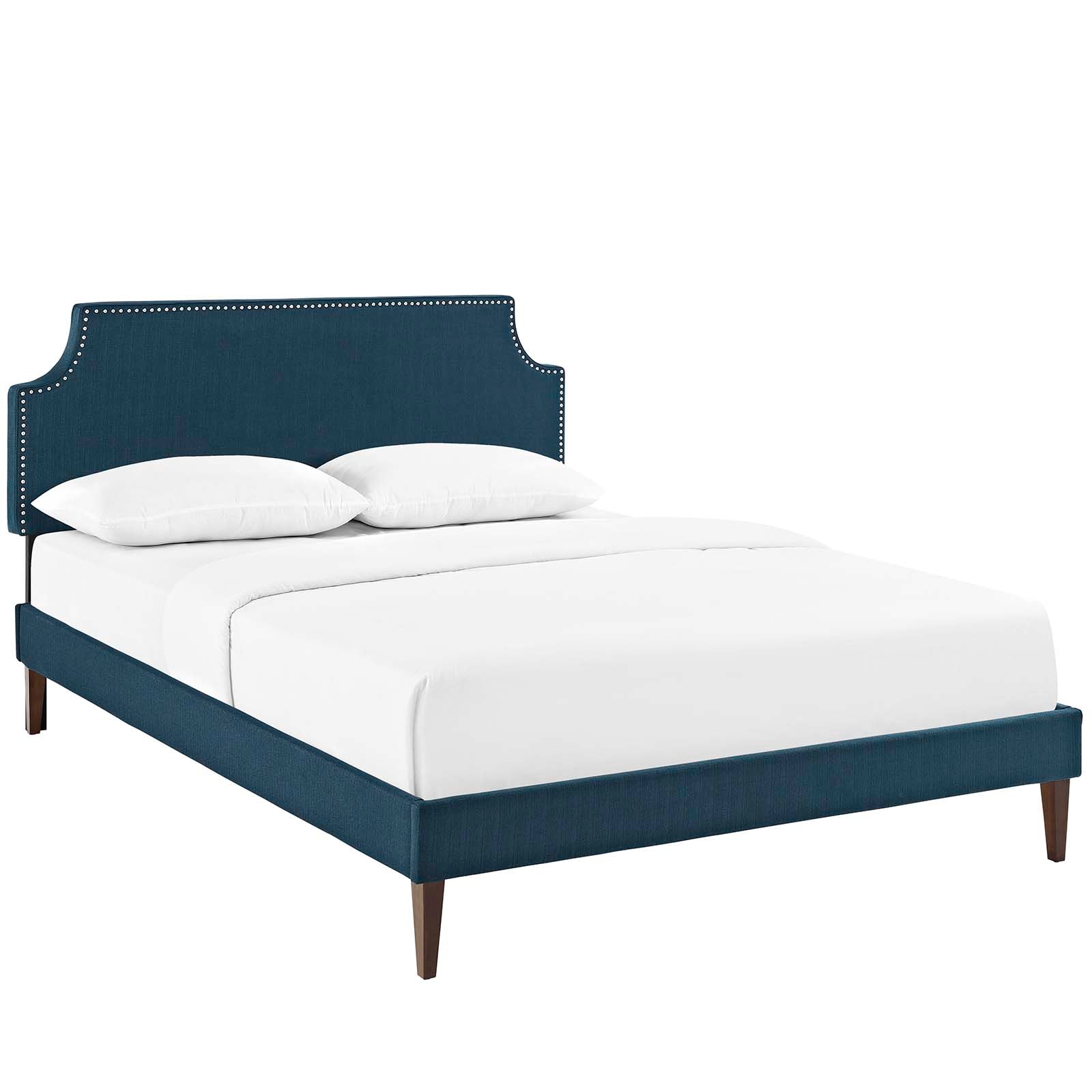 Corene Fabric Platform Bed with Squared Tapered Legs - East Shore Modern Home Furnishings