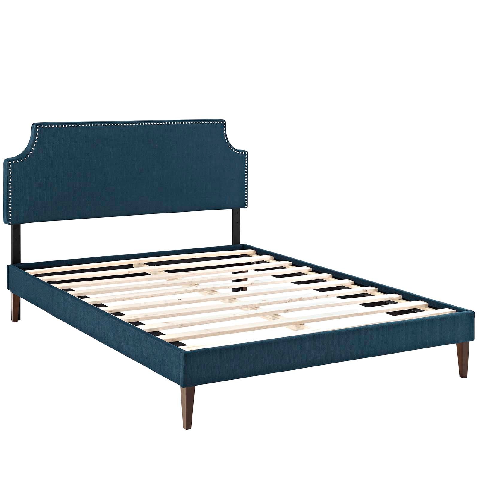 Corene Fabric Platform Bed with Squared Tapered Legs - East Shore Modern Home Furnishings