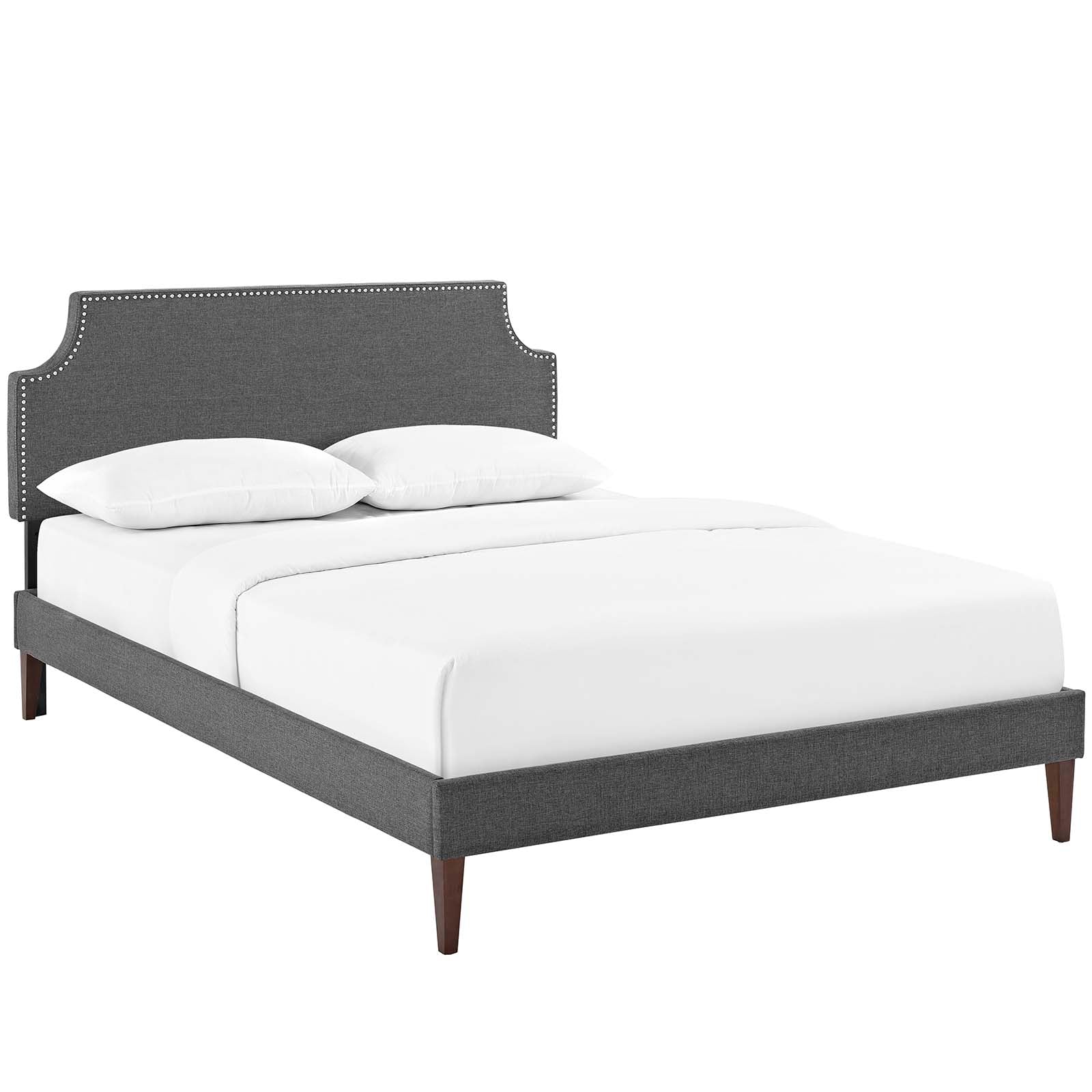 Corene Fabric Platform Bed with Squared Tapered Legs - East Shore Modern Home Furnishings