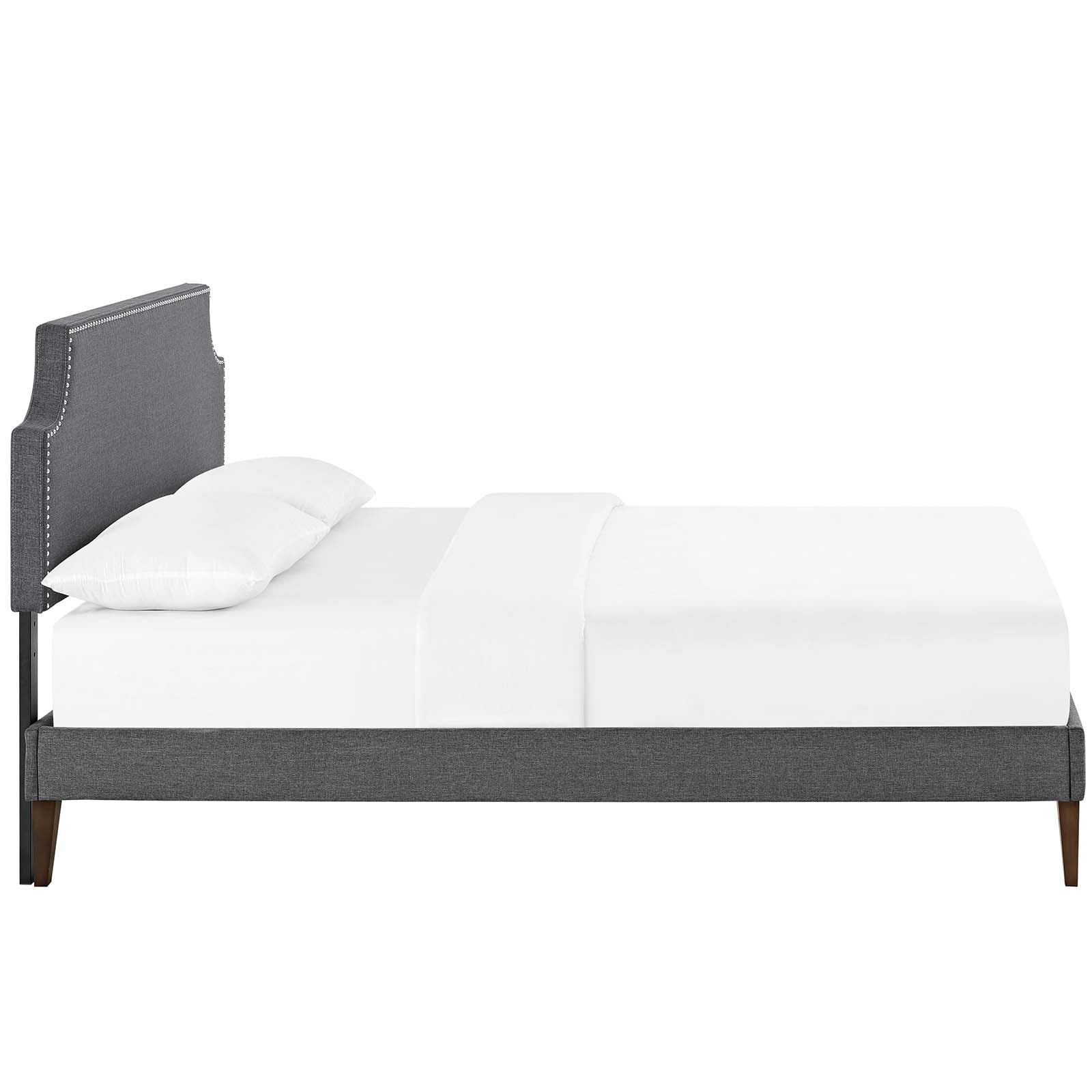 Corene Fabric Platform Bed with Squared Tapered Legs - East Shore Modern Home Furnishings