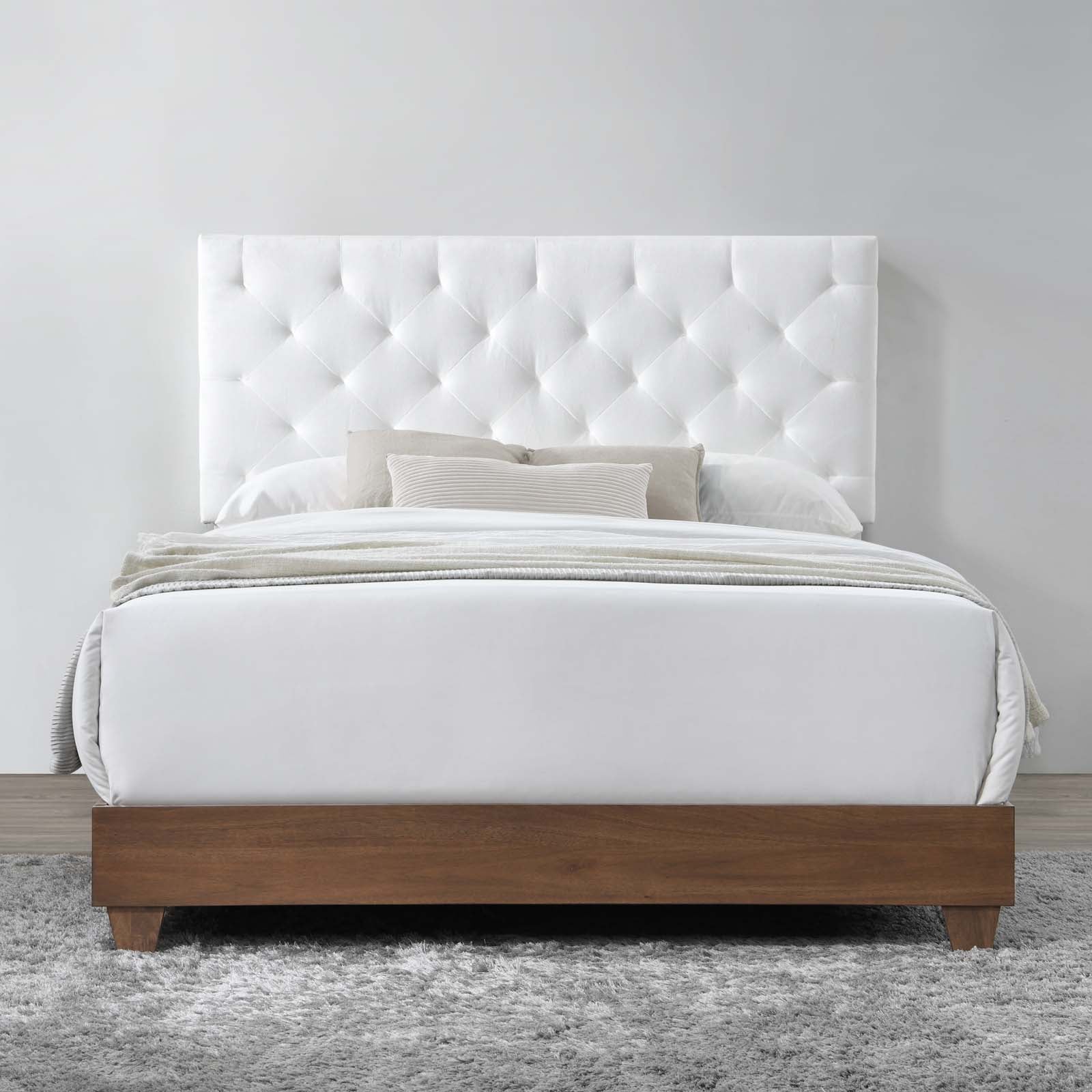 Rhiannon Diamond Tufted Upholstered Performance Velvet Queen Bed - East Shore Modern Home Furnishings