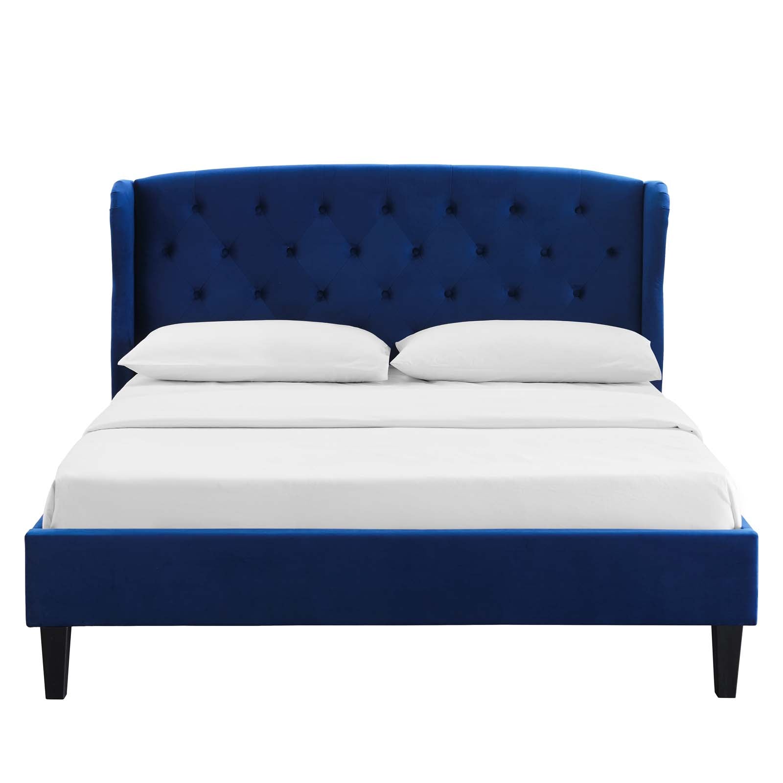 Penelope Tufted Wingback Queen Performance Velvet Platform Bed - East Shore Modern Home Furnishings