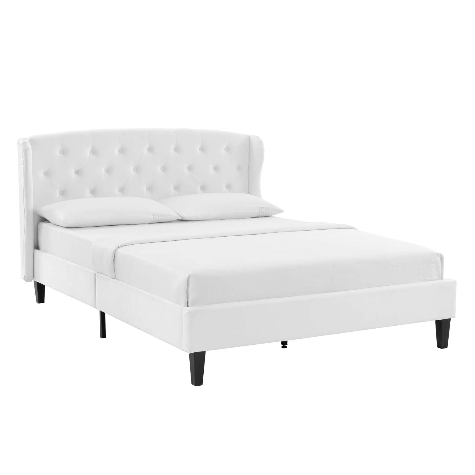 Penelope Tufted Wingback Queen Performance Velvet Platform Bed - East Shore Modern Home Furnishings