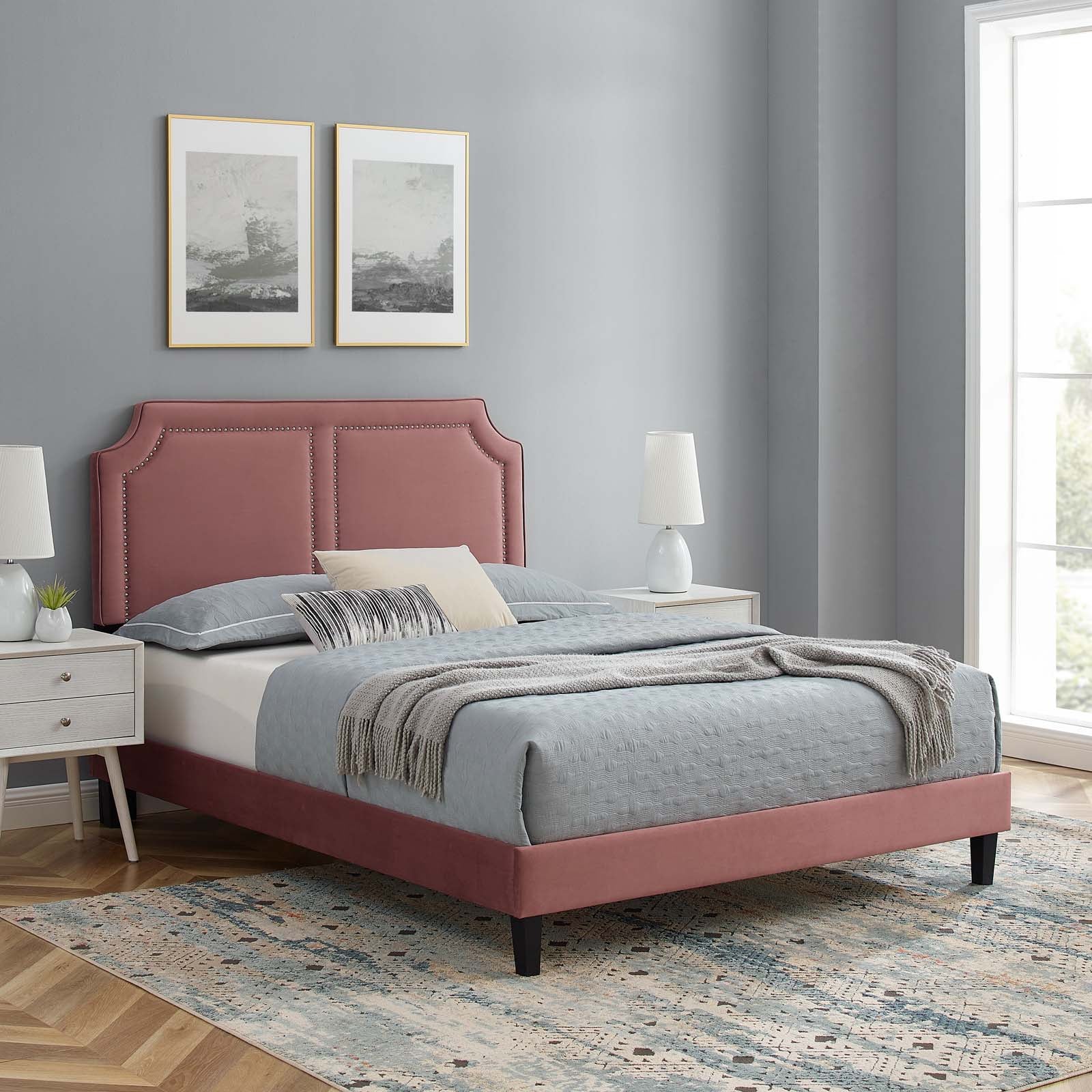 Novi Performance Velvet Full Bed - East Shore Modern Home Furnishings