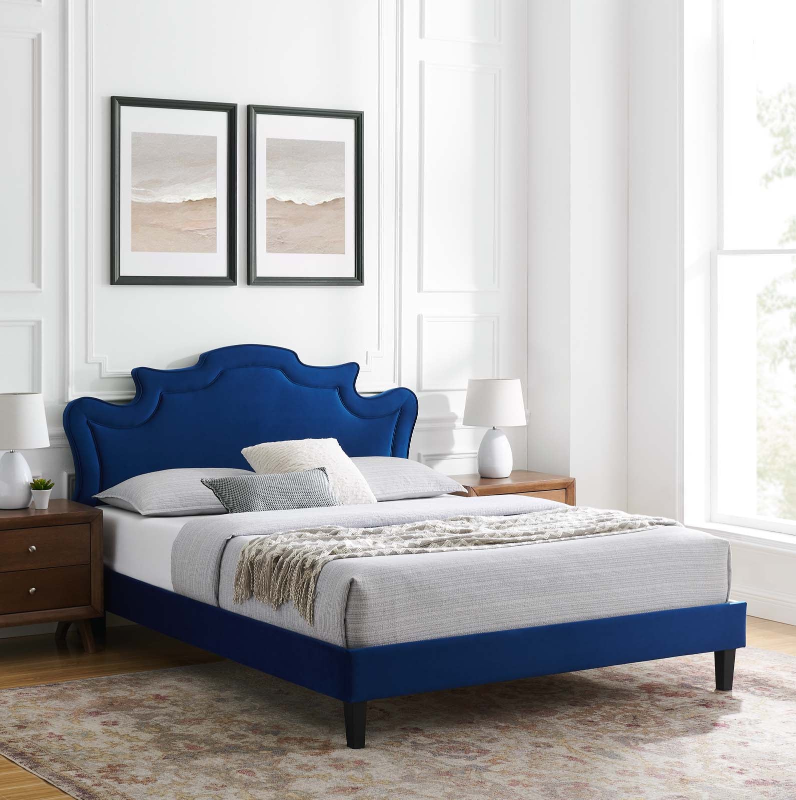 Neena Performance Velvet Full Bed - East Shore Modern Home Furnishings