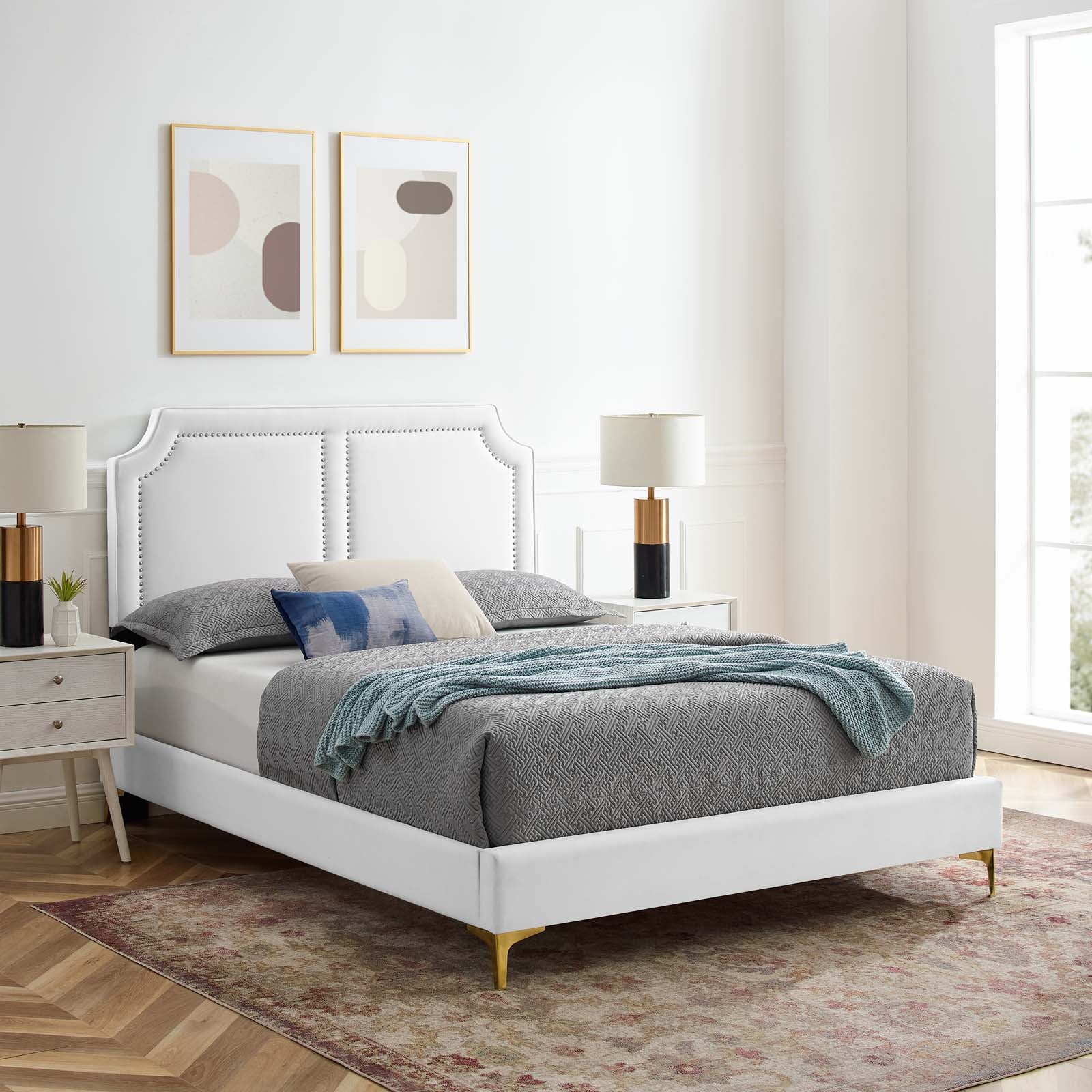 Novi Performance Velvet King Bed - East Shore Modern Home Furnishings