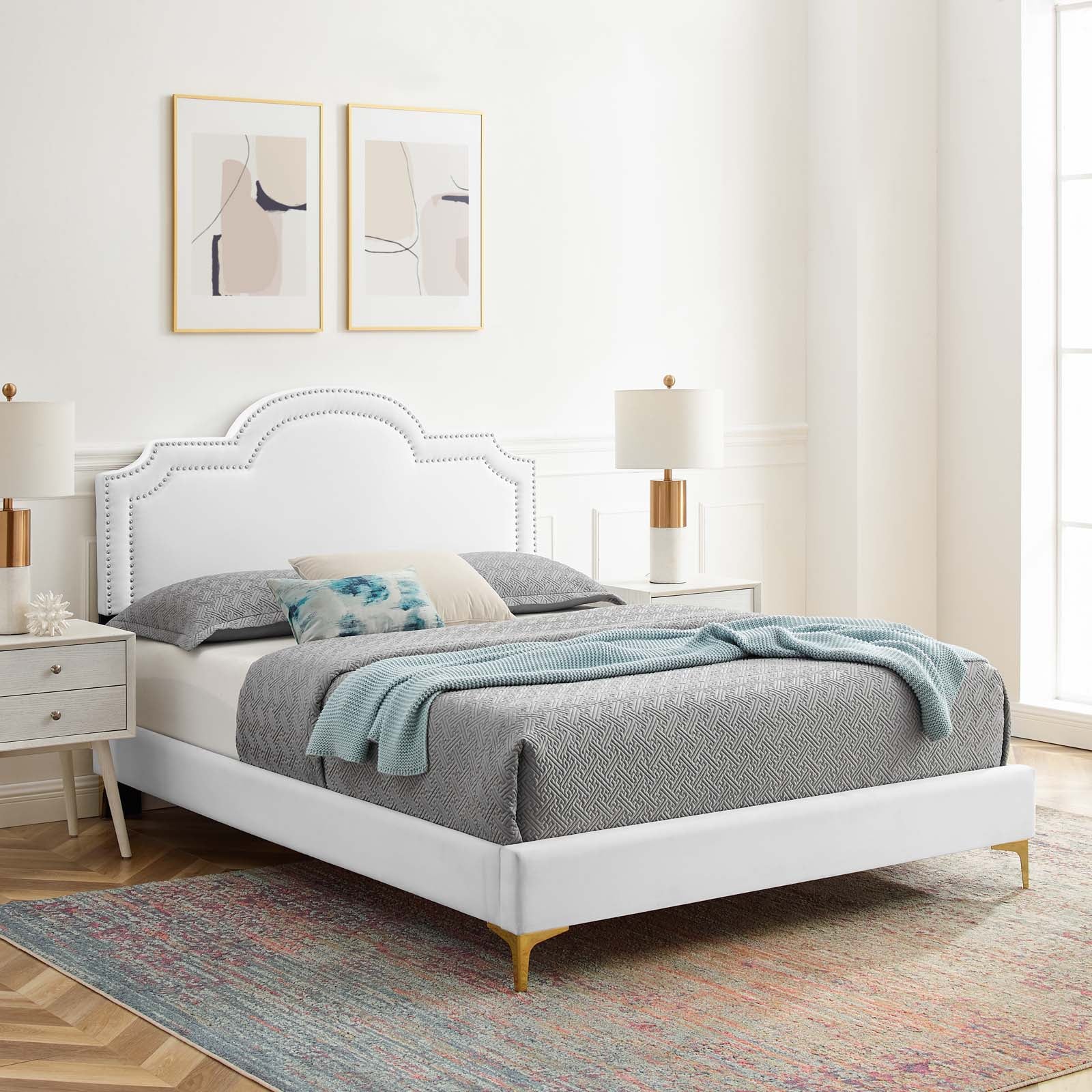 Aviana Performance Velvet King Bed - East Shore Modern Home Furnishings