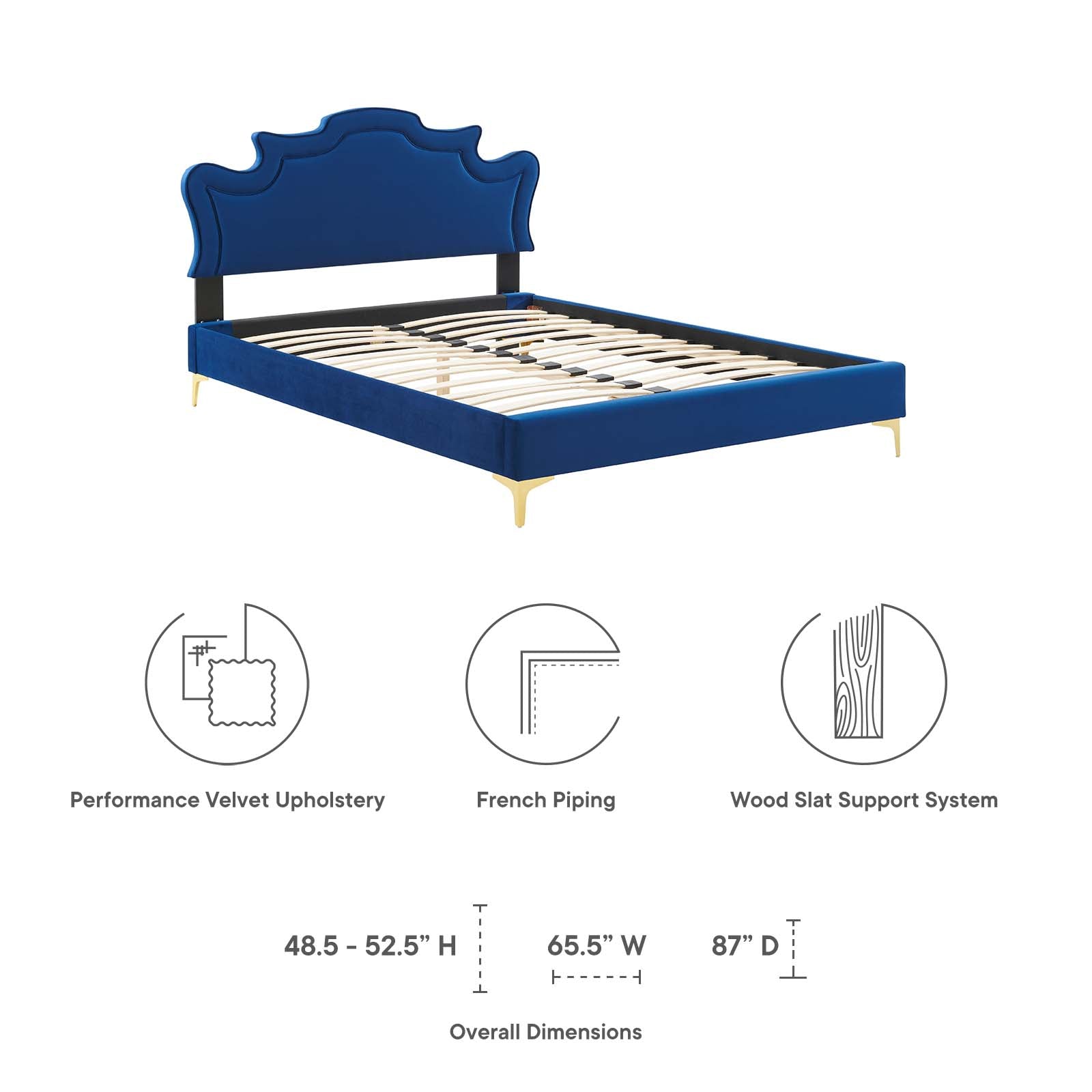 Neena Performance Velvet King Bed - East Shore Modern Home Furnishings