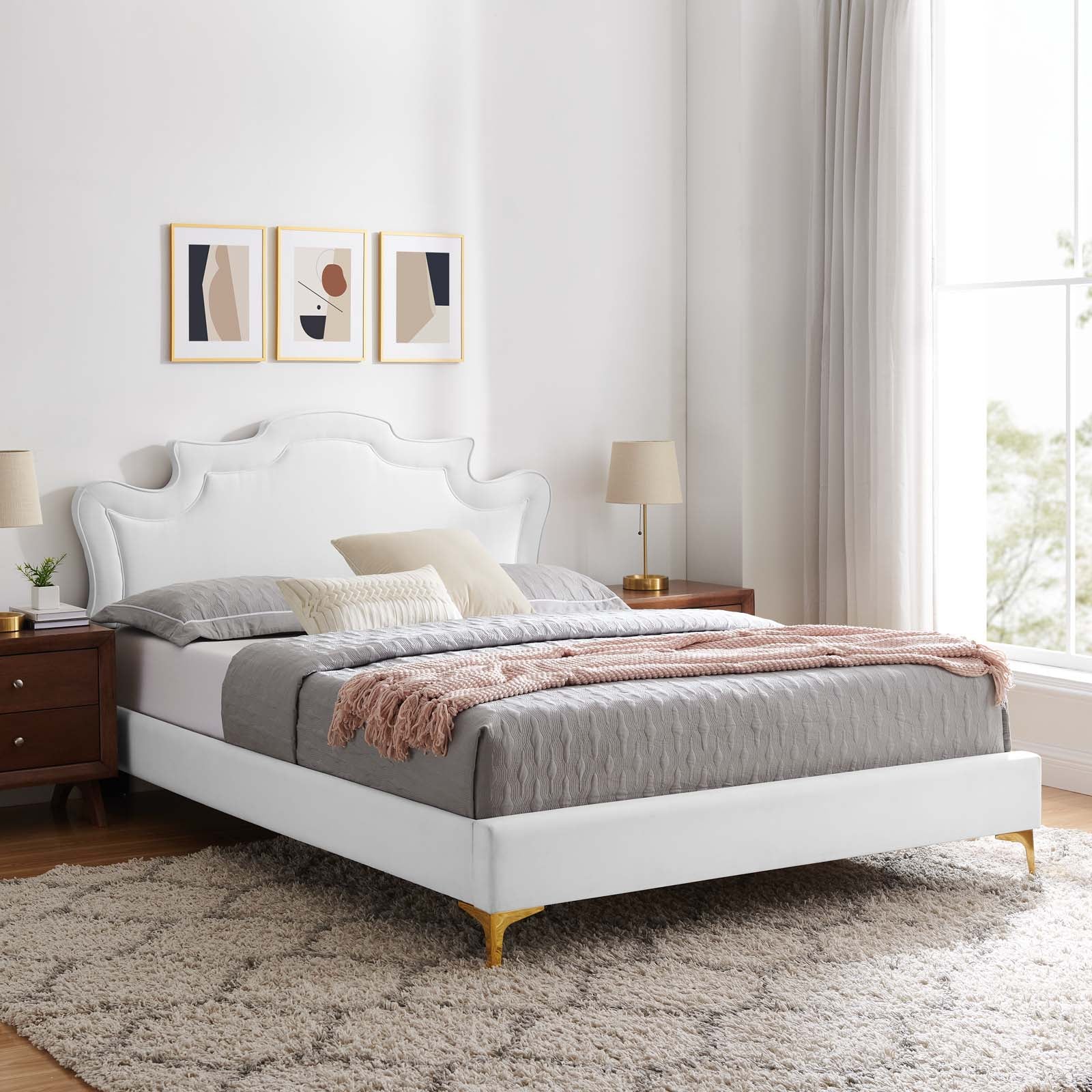 Neena Performance Velvet King Bed - East Shore Modern Home Furnishings