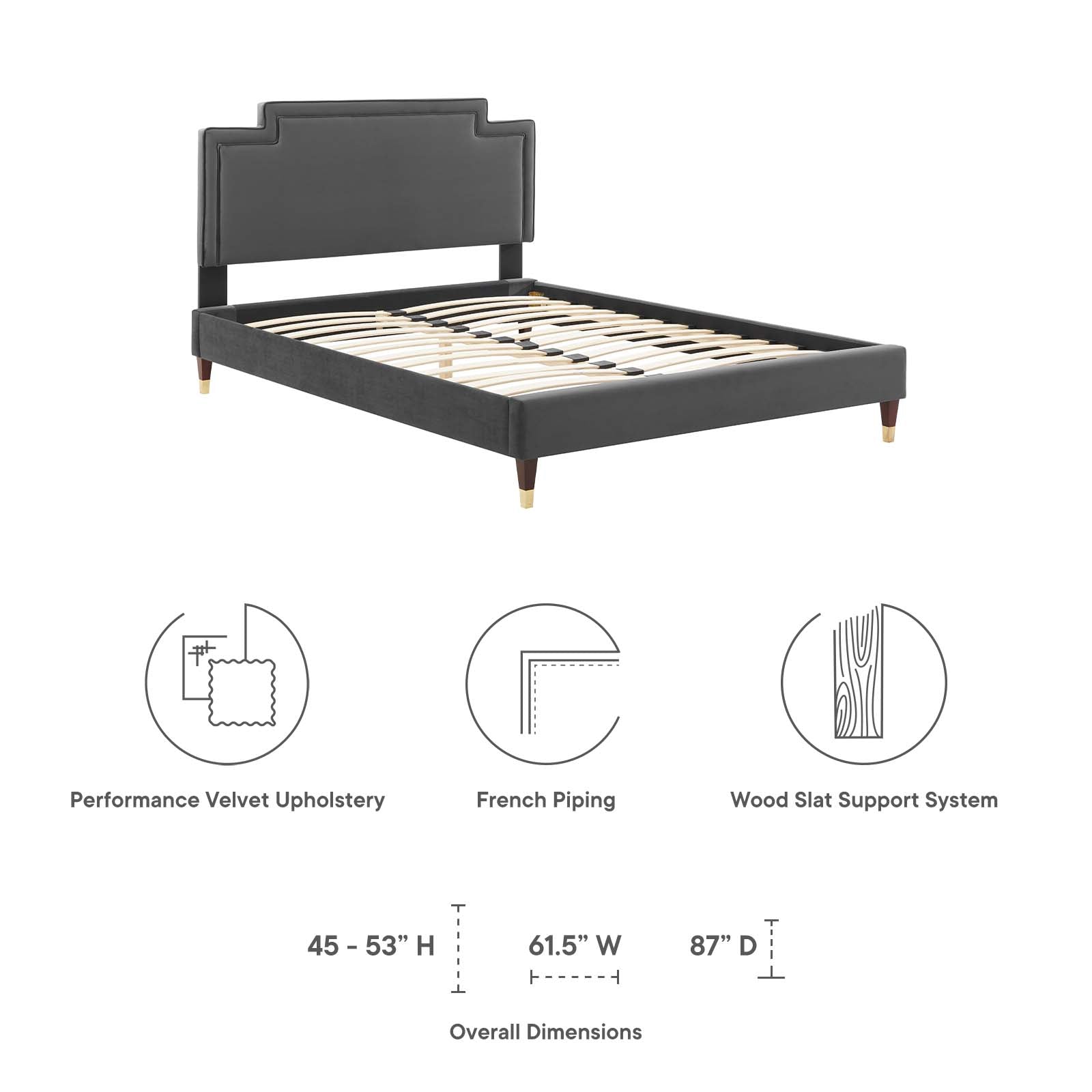 Liva Performance Velvet King Bed - East Shore Modern Home Furnishings