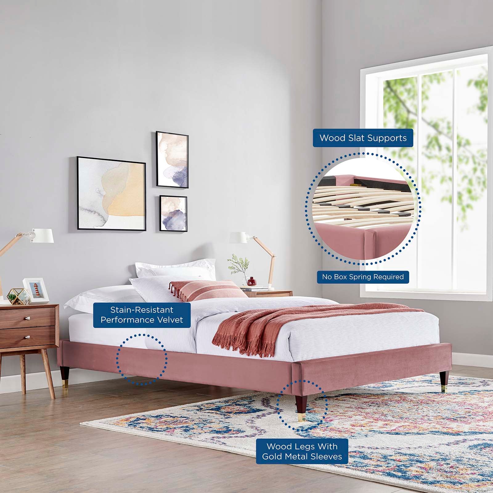 Liva Performance Velvet King Bed - East Shore Modern Home Furnishings