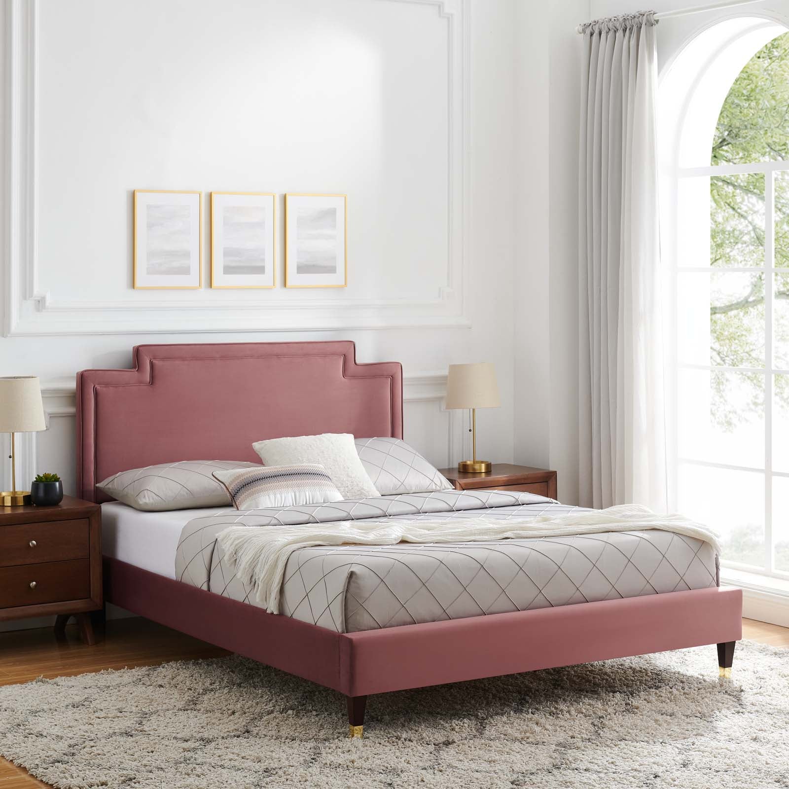 Liva Performance Velvet King Bed - East Shore Modern Home Furnishings