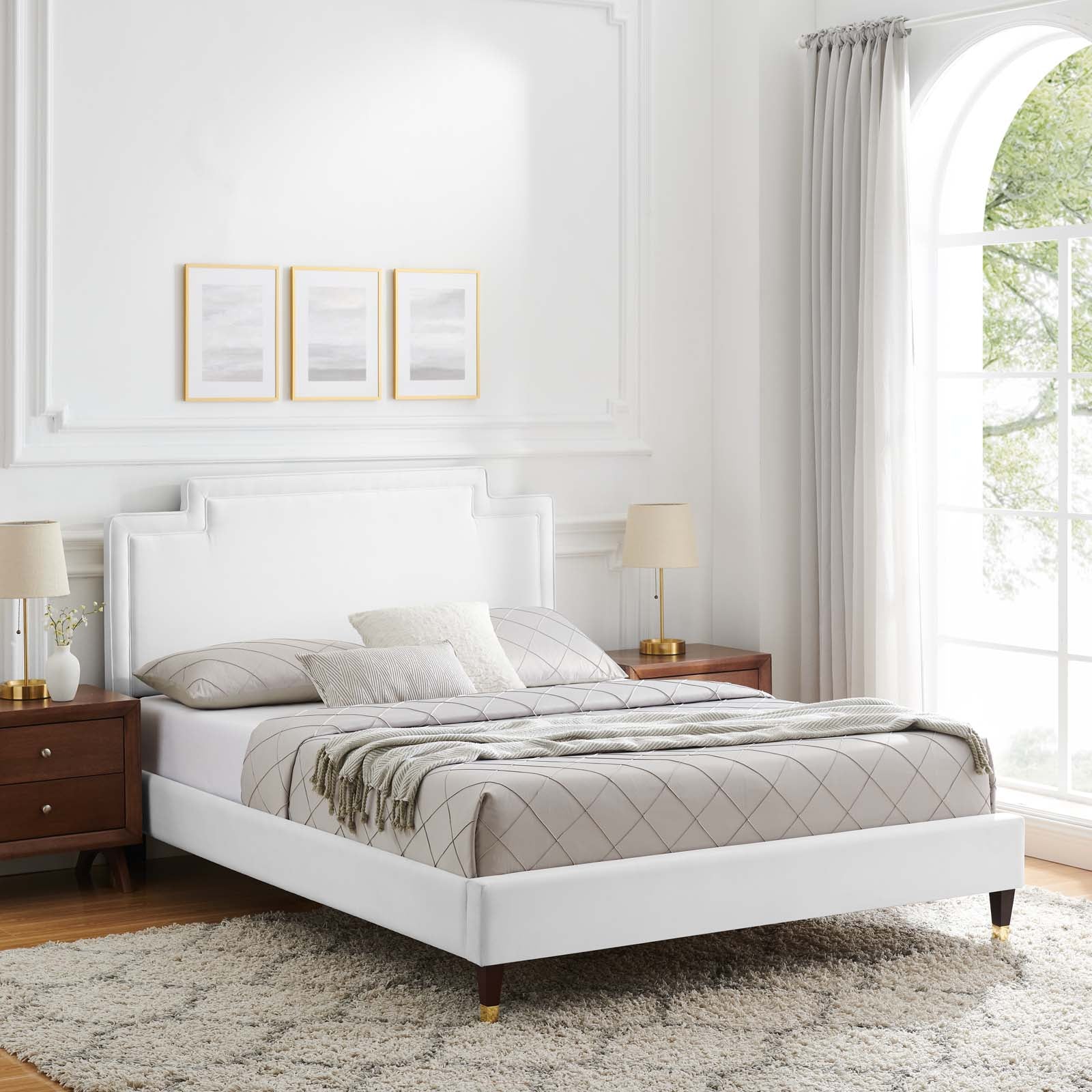 Liva Performance Velvet King Bed - East Shore Modern Home Furnishings