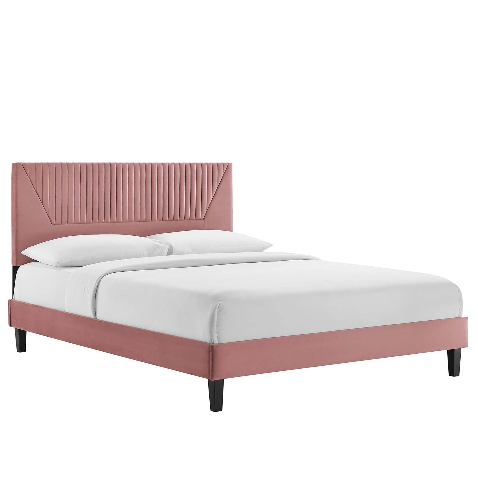 Yasmine Channel Tufted Performance Velvet Full Platform Bed - East Shore Modern Home Furnishings