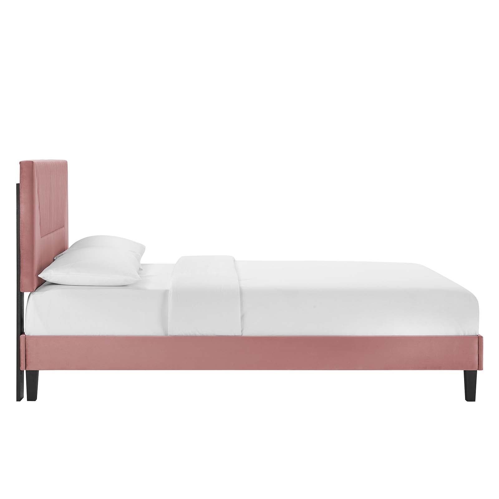 Yasmine Channel Tufted Performance Velvet Full Platform Bed - East Shore Modern Home Furnishings