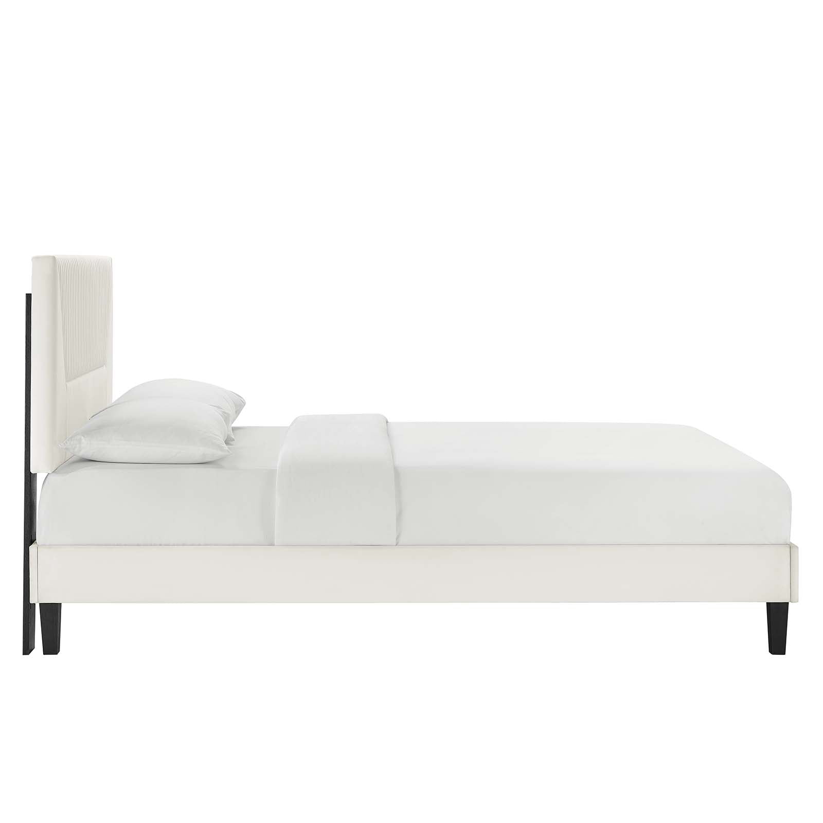 Yasmine Channel Tufted Performance Velvet Full Platform Bed - East Shore Modern Home Furnishings