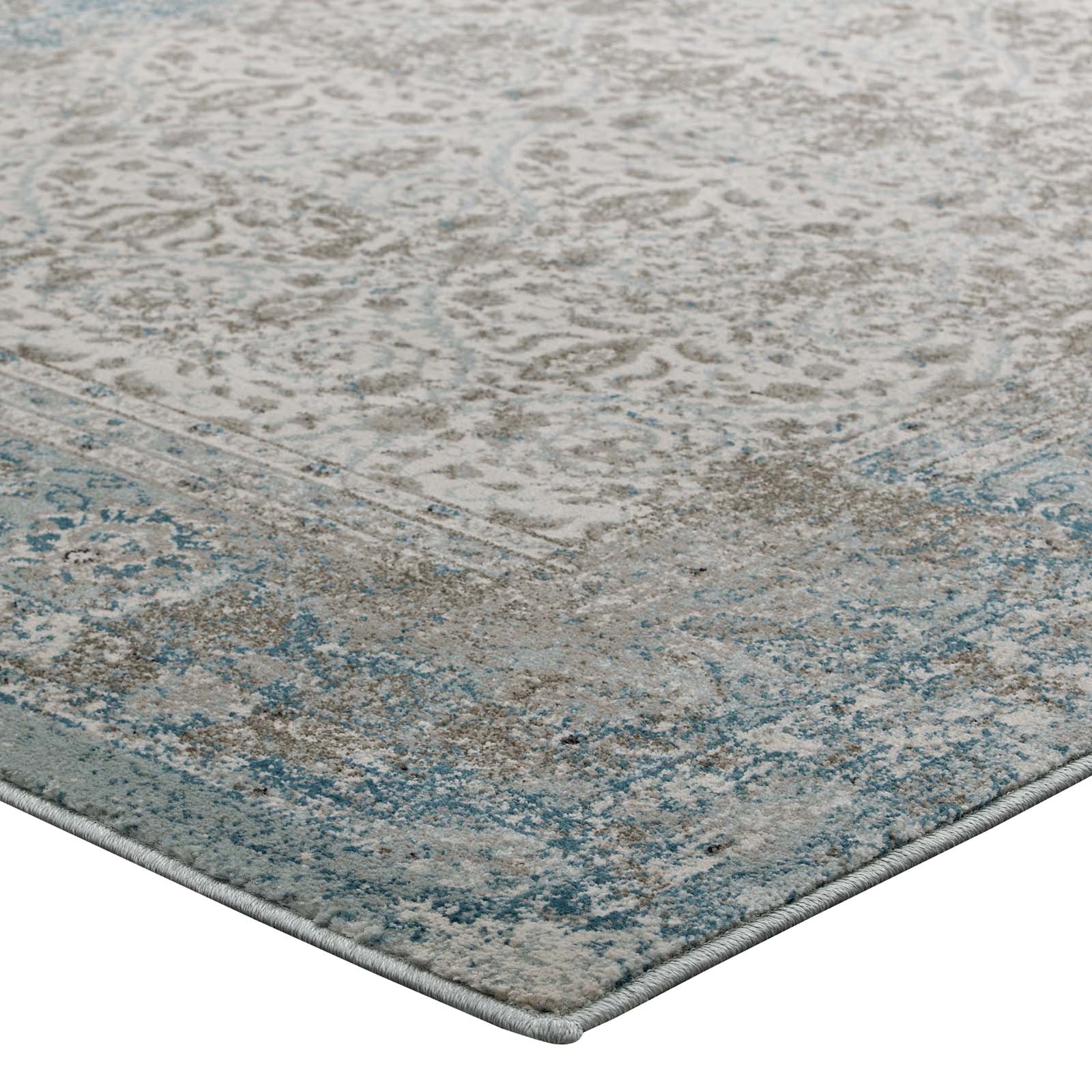 Dilys Distressed Vintage Floral Lattice Area Rug - East Shore Modern Home Furnishings